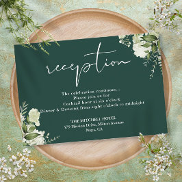 Recepción de boda de escritura floral verde esmera