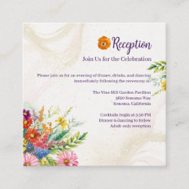 Recepción de boda de flores silvestres