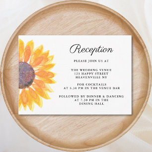 Recepción de boda de girasol acuarela