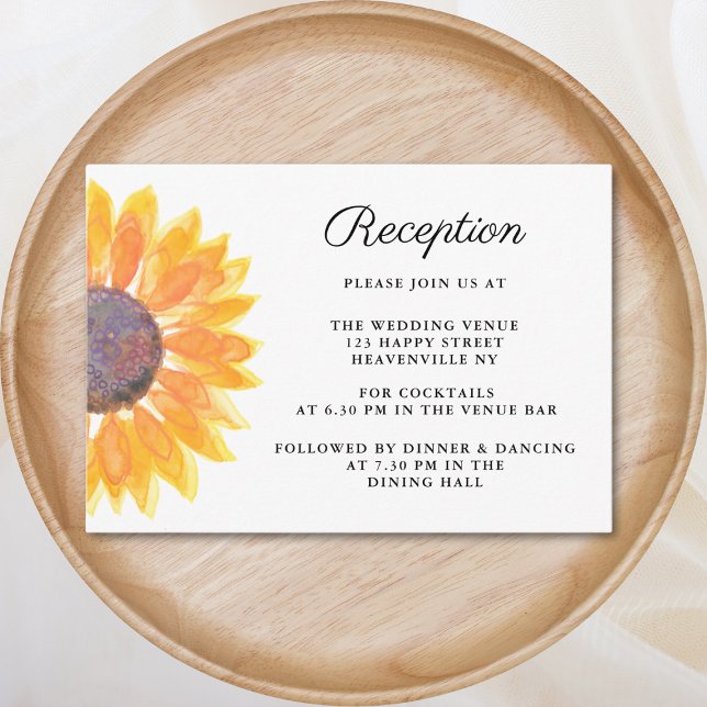 Recepción de boda de girasol acuarela (Subido por el creador)