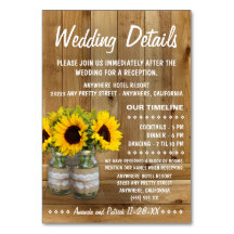 Recepción de boda de girasol + Tarjetas de alojami