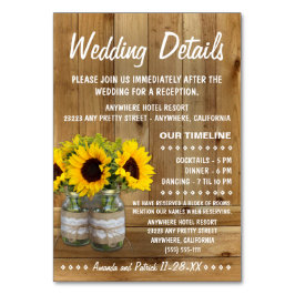 Recepción de boda de girasol + Tarjetas de alojami