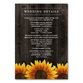 Recepción de boda de girasol + Tarjetas de alojami