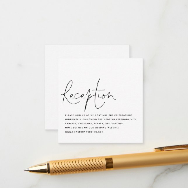 Recepción de Boda de Guión Blanco Negro Presupuest (Anverso/Reverso In Situ)