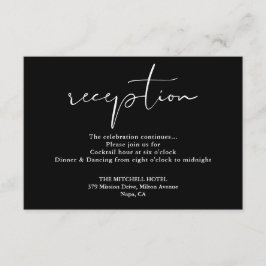 Recepción De Boda De Guión Elegante En Blanco Y Ne