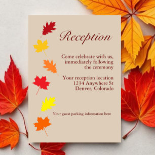 Recepción de boda de hojas de otoño