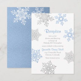 Recepción de Boda de Invierno Blue Silver Snowflak