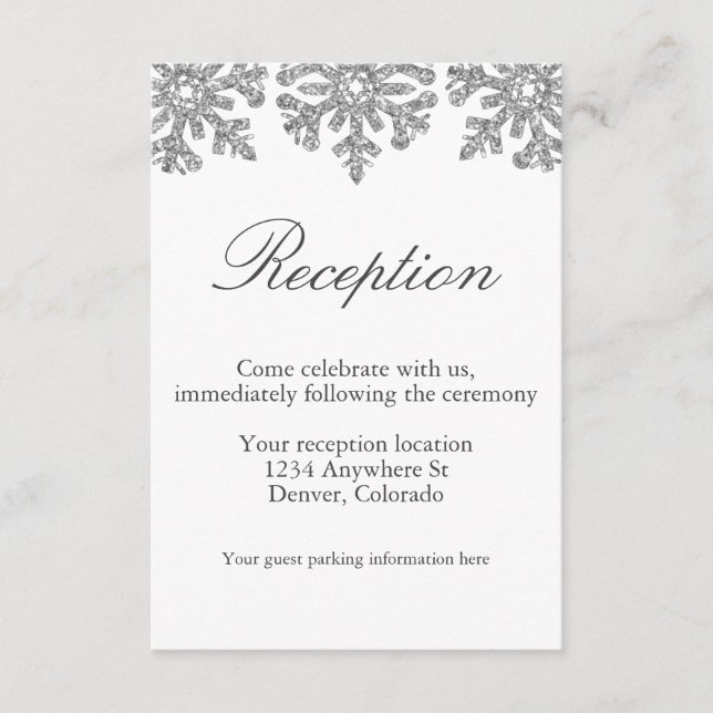 Recepción de Boda de Invierno con Copos de Nieve d (Anverso)