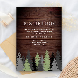 Recepción de boda de invierno de árboles de pino d