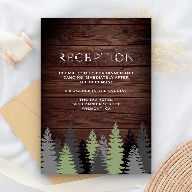 Recepción de boda de invierno de árboles de pino d (Subido por el creador)