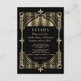 Recepción de Boda de Luxury Gold Black Great Gatsb