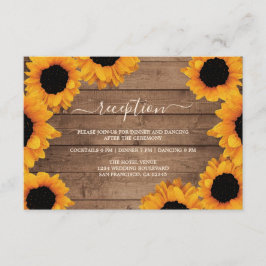Recepción de boda de madera rústica con girasol ra