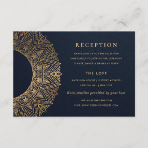 RECEPCIÓN DE BODA DE MANDALA ORNADA DE NAVY GOLD C