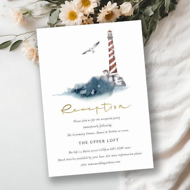 RECEPCIÓN DE BODA DE MAR DE LIGHTHOUSE AZUL ROJO (Subido por el creador)