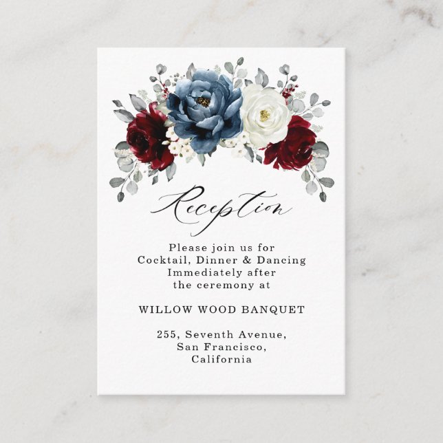 Recepción de boda de marfil blanco de pizarra azul (Anverso)
