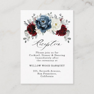 Recepción de boda de marfil blanco de pizarra azul