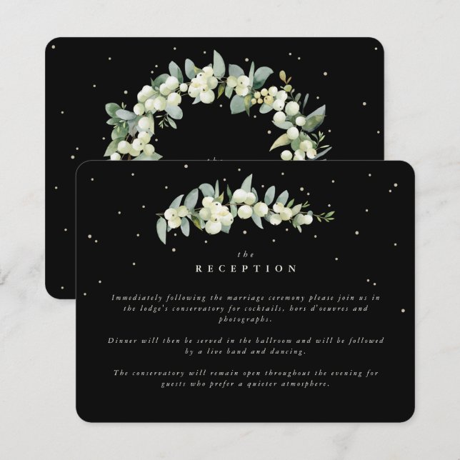 Recepción de Boda de Nieve Negra + Eucalyptus (Anverso / Reverso)