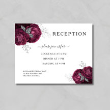Recepción de Boda de Peonías Florales Burgundy Ele