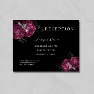 Recepción de Boda de Peonías Florales Negras Burgu