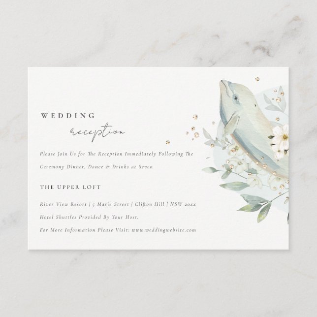 Recepción de Boda de Pescado Floral de Oro verde a (Anverso)
