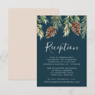 Recepción de Boda de Pino de Acuarela de Invierno