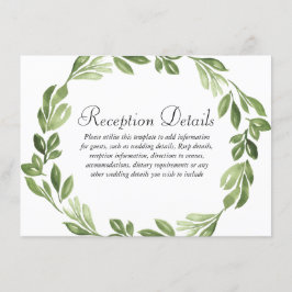 Recepción de boda de primavera con acuarela verde