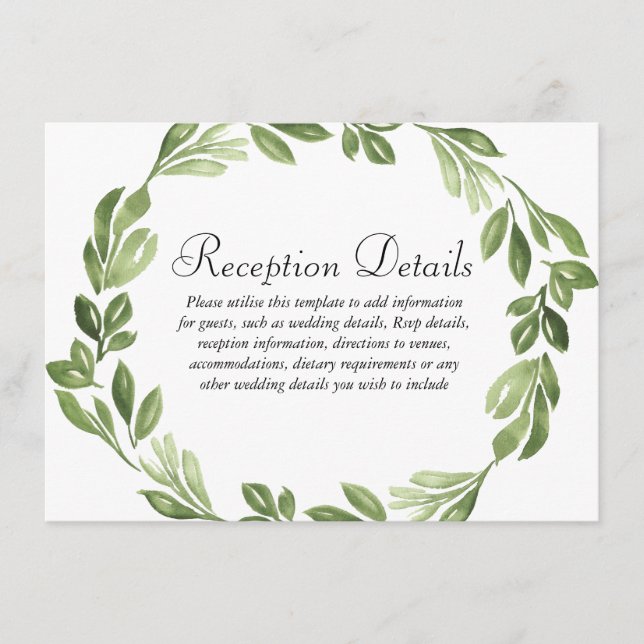Recepción de boda de primavera con vegetación en a (Anverso)