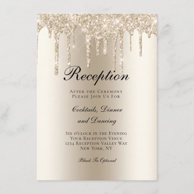 Recepción de Boda de Purpurina con goteo de champá (Anverso)