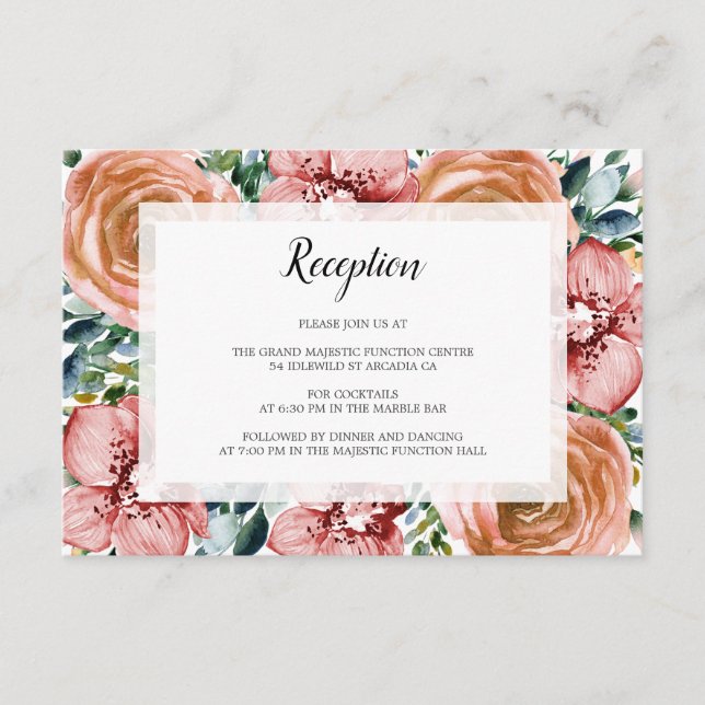 Recepción de Boda de Rosas Naranjas y Orquídeas Ac (Anverso)