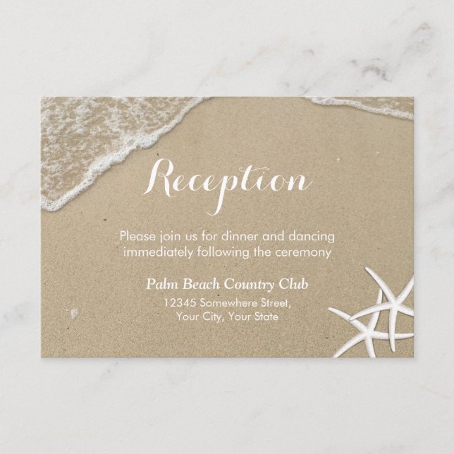 Recepción de Boda de Verano con Estrellas de Mar e (Anverso)