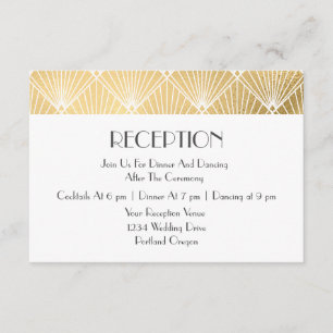 Recepción de Boda Dorada Art Déco Elegante Gatsby