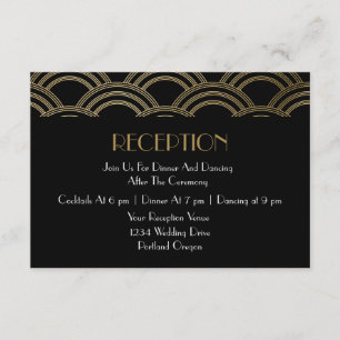 Recepción de Boda Dorada Art Déco Elegante Gatsby