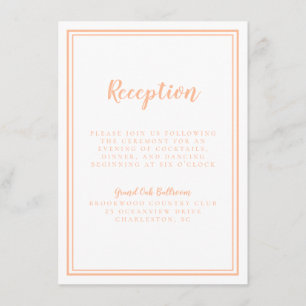 Recepción de Boda Durazno Moderna Sencilla Tradici