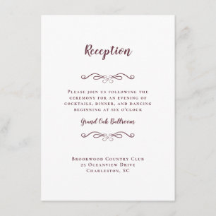 Recepción de Boda Elegante Burgundy Blanco Chic