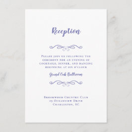 Recepción de Boda Elegante Chic Azul Periwinkle