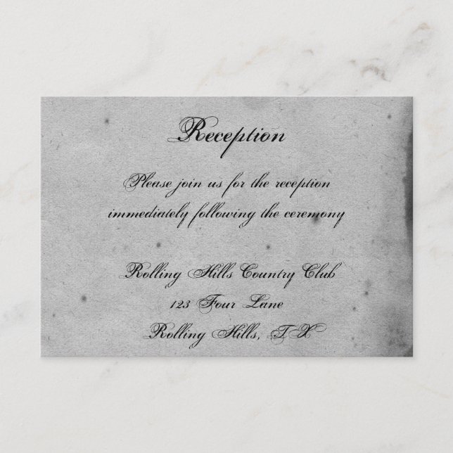 Recepción de Boda Elegante con Búho Gótico Púrpura (Anverso)