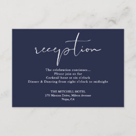 Recepción de Boda Elegante Escritura Azul Marino