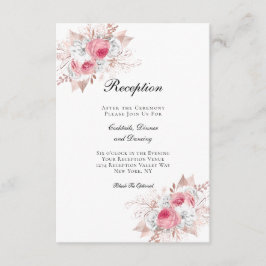 Recepción de boda elegante floral rosa oro