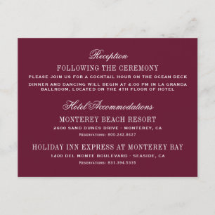 Recepción de Boda Elegante Rojo Borgoña