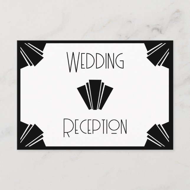 Recepción De Boda En Blanco Y Negro Art Deco (Anverso)