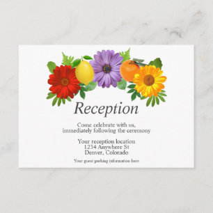 Recepción de boda en jardín floral cítrico