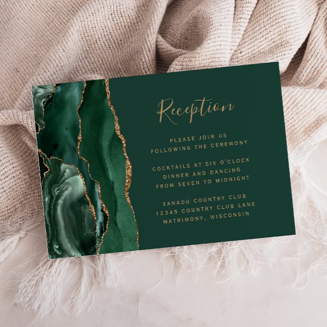 Recepción de Boda Esmeralda Verde Oro Ágata (Subido por el creador)