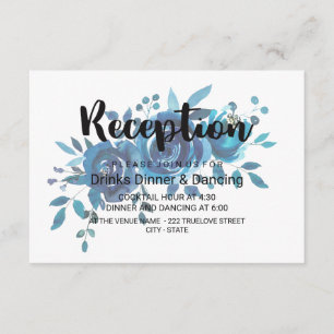 Recepción de Boda Floral Acuarela Algo Azul