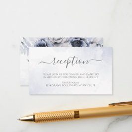 Recepción de Boda Floral Acuarela Azul Polvo