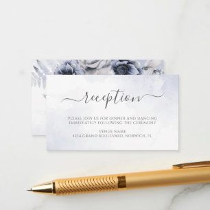 Recepción de Boda Floral Acuarela Azul Polvo