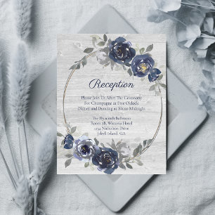 Recepción de boda floral acuarela de color plata d