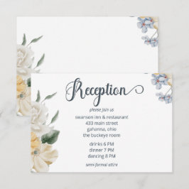 Recepción de Boda Floral Azul Amarilla y Blanca