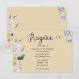 Recepción de Boda Floral Azul Amarilla y Blanca