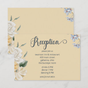 Recepción de Boda Floral Azul Amarilla y Blanca