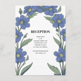 Recepción de Boda Floral Azul Periwinkle